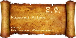 Ruzsonyi Vilmos névjegykártya