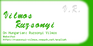 vilmos ruzsonyi business card